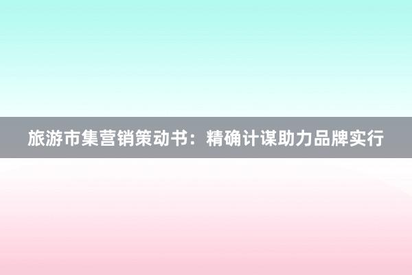 旅游市集营销策动书：精确计谋助力品牌实行